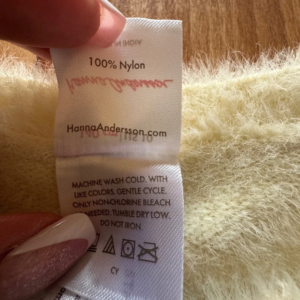 Hanna Andersson Girls Butter Yellow Fuzzy Eyelash Knit Cardigan Sweater‎ Size 10